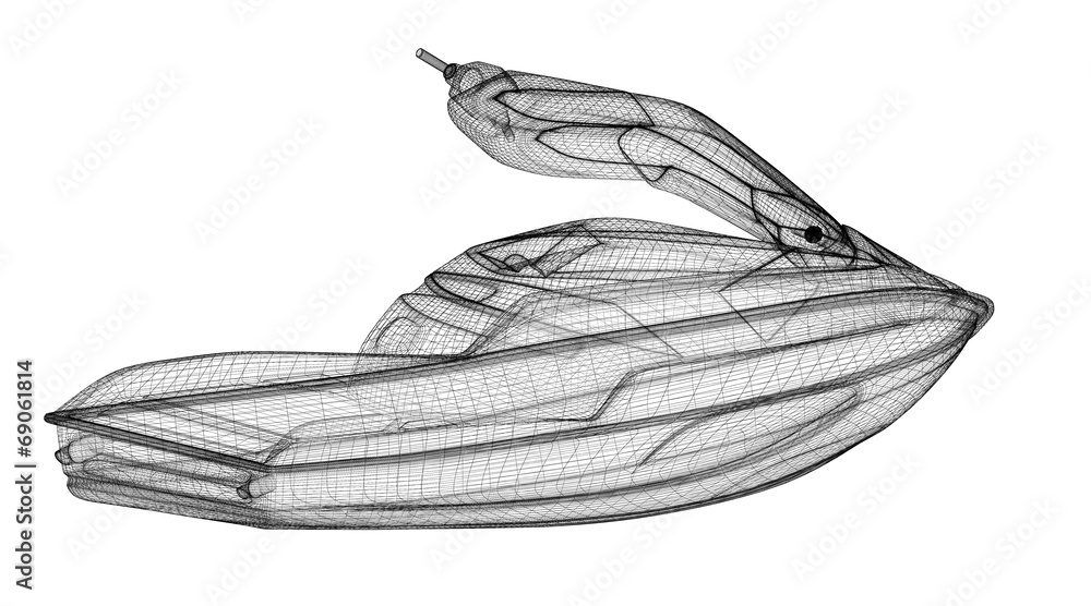 Jetski isolated view Jetski isolated view