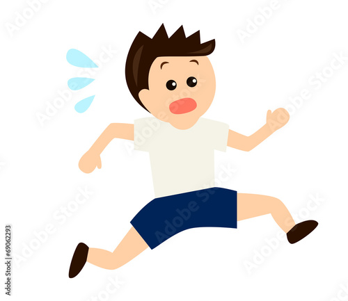 A young man running, exercise, athlete image