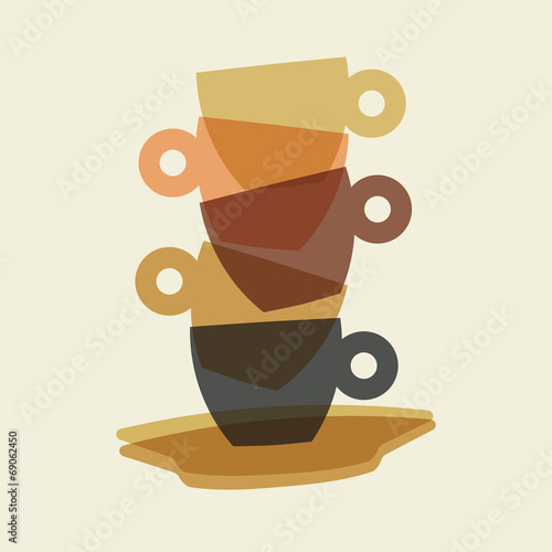 Espresso cups stack in merging color