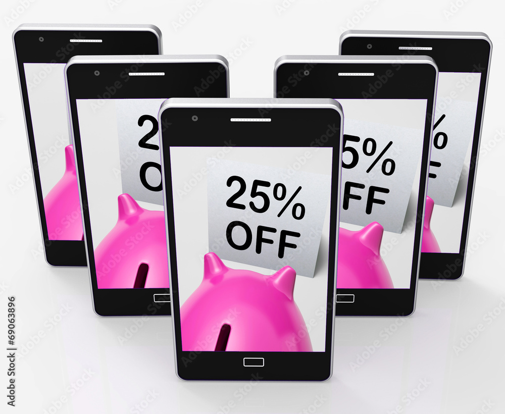 Twenty-Five Percent Off Piggy Bank Shows 25 Discounts Twenty-Five Percent Off Piggy Bank Shows 25 Discounts