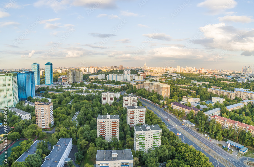 Modern residential area in Moscow. High-rise buildings Modern residential area in Moscow. High-rise buildings