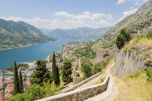 Old fortress in the mountains. Kotor. Montenegro