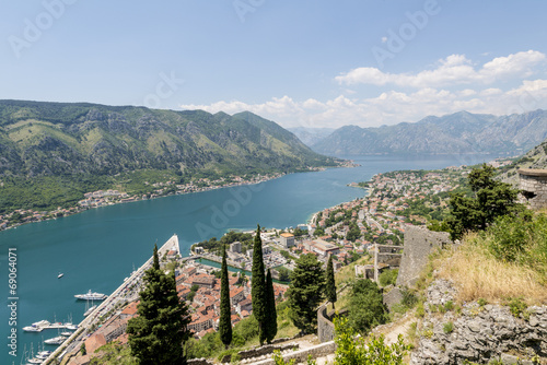 Old fortress in the mountains. Kotor. Montenegro
