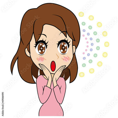 驚く若い女性