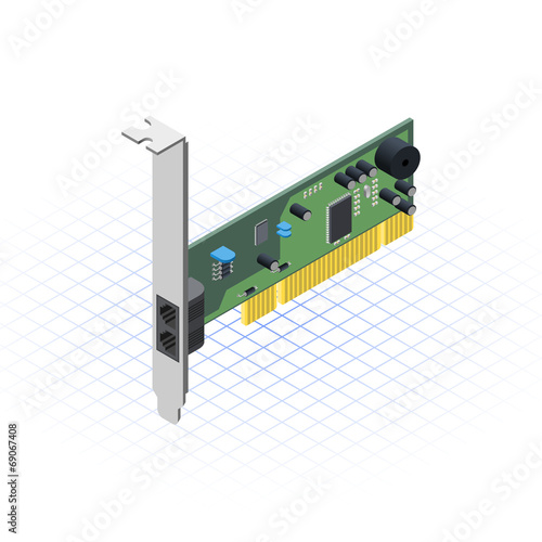 Isometric Network Card Vector Illustration