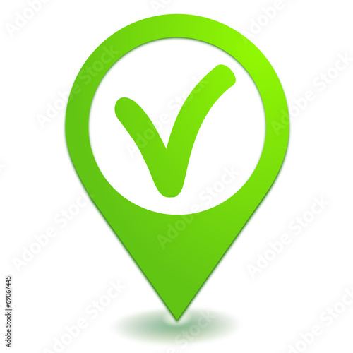 valider v sur symbole localisation vert