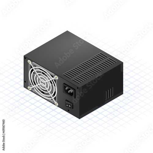 Isometric Power Supply Vector Illustration