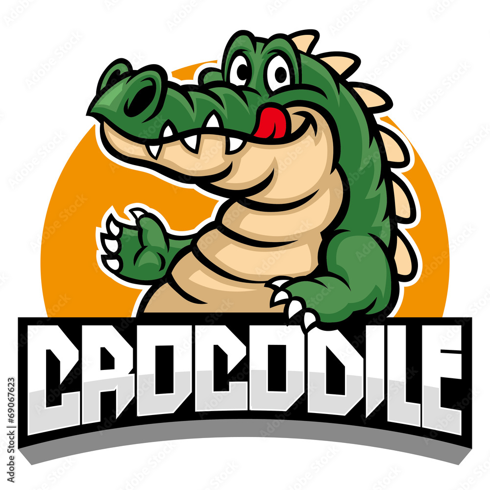 Naklejka premium cartoon of crocodile mascot