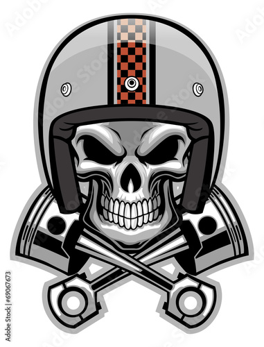 skull and crossed piston