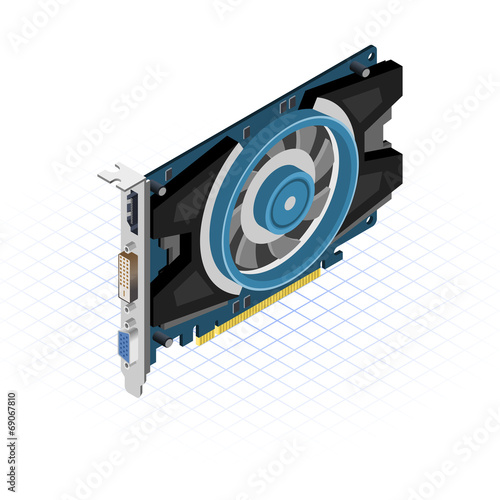 Isometric Video Graphics Array Vector Illustration
