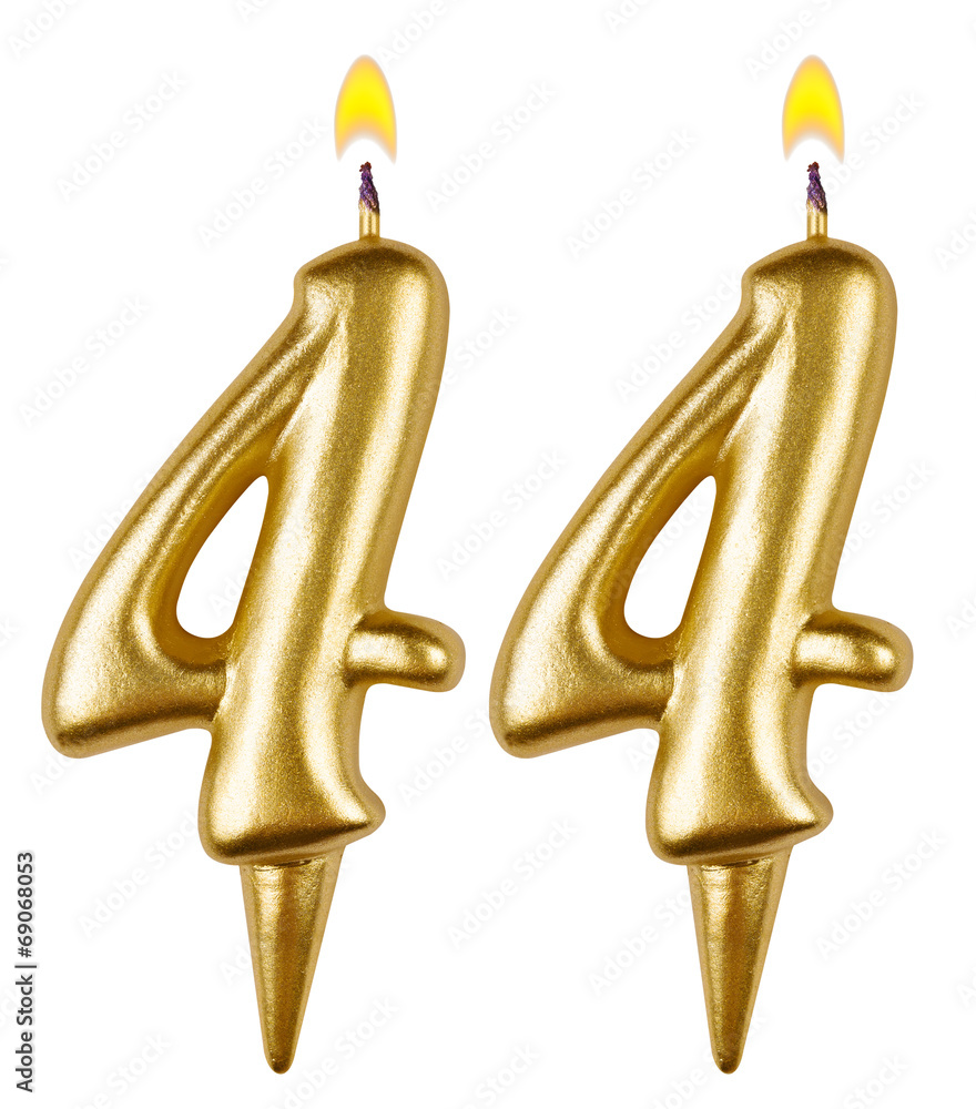 Birthday candles number forty four isolated on white background Birthday candles number forty four isolated on white background