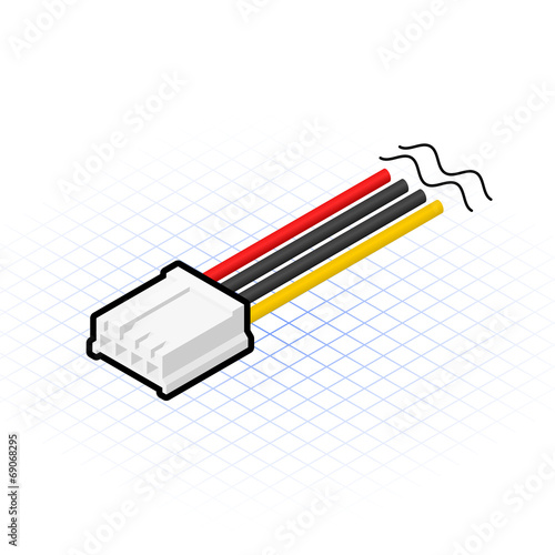 Isometric 4 Pin Floppy Connector Vector Illustration