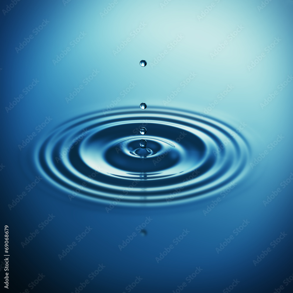 Falling blue water drop splash cg background Falling blue water drop splash cg background