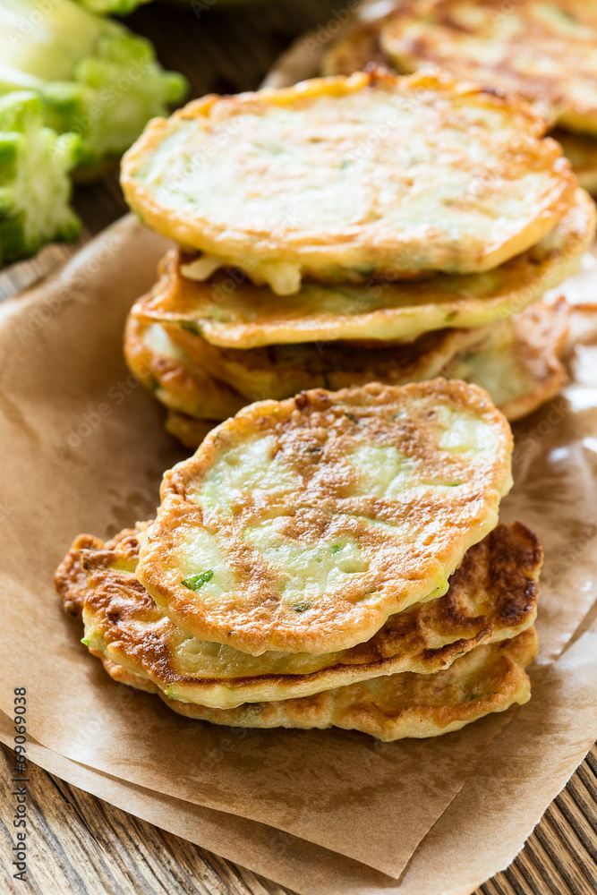 Squash and  zucchini fritters