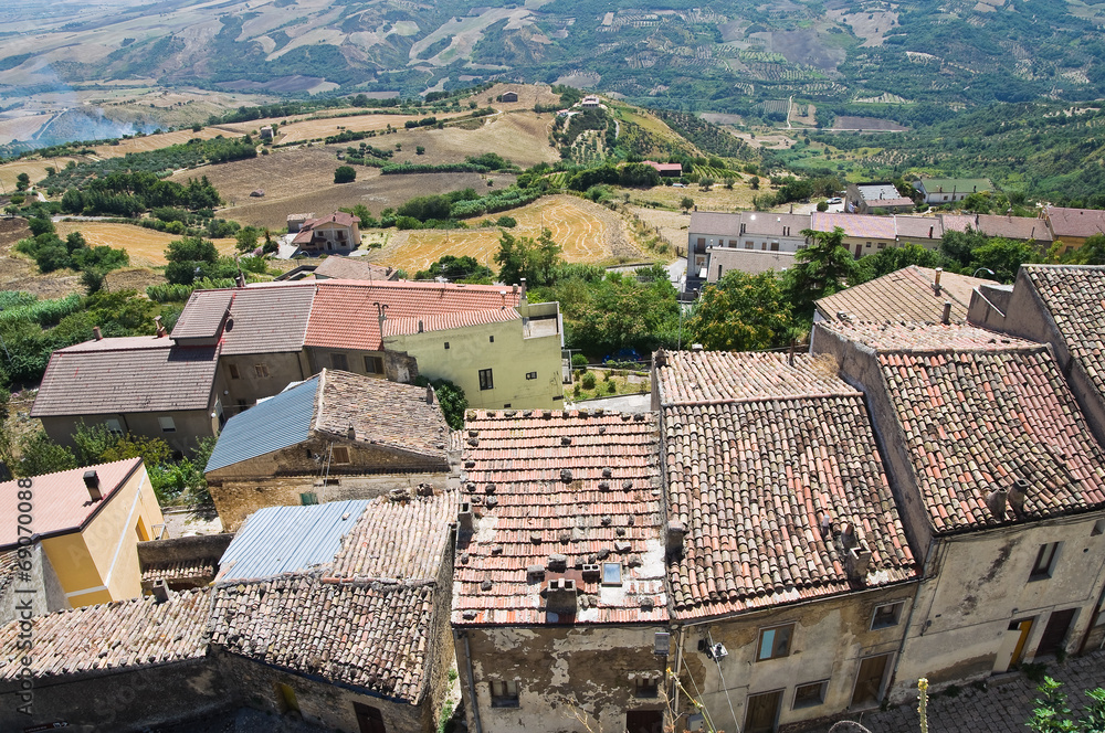 Panoramic view of Acerenza. Basilicata. Italy.