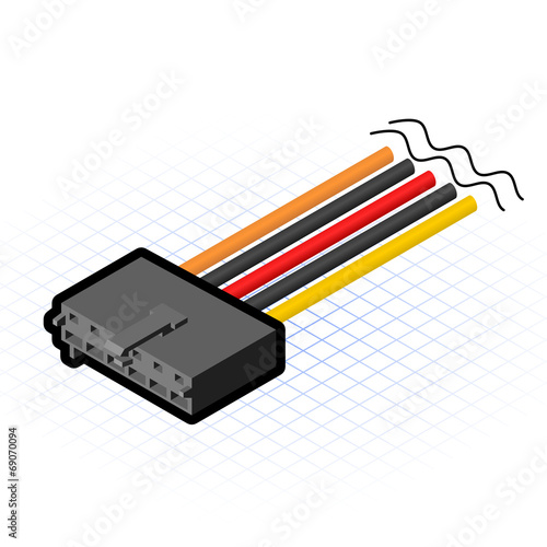 Isometric AUX Connector Vector Illustration
