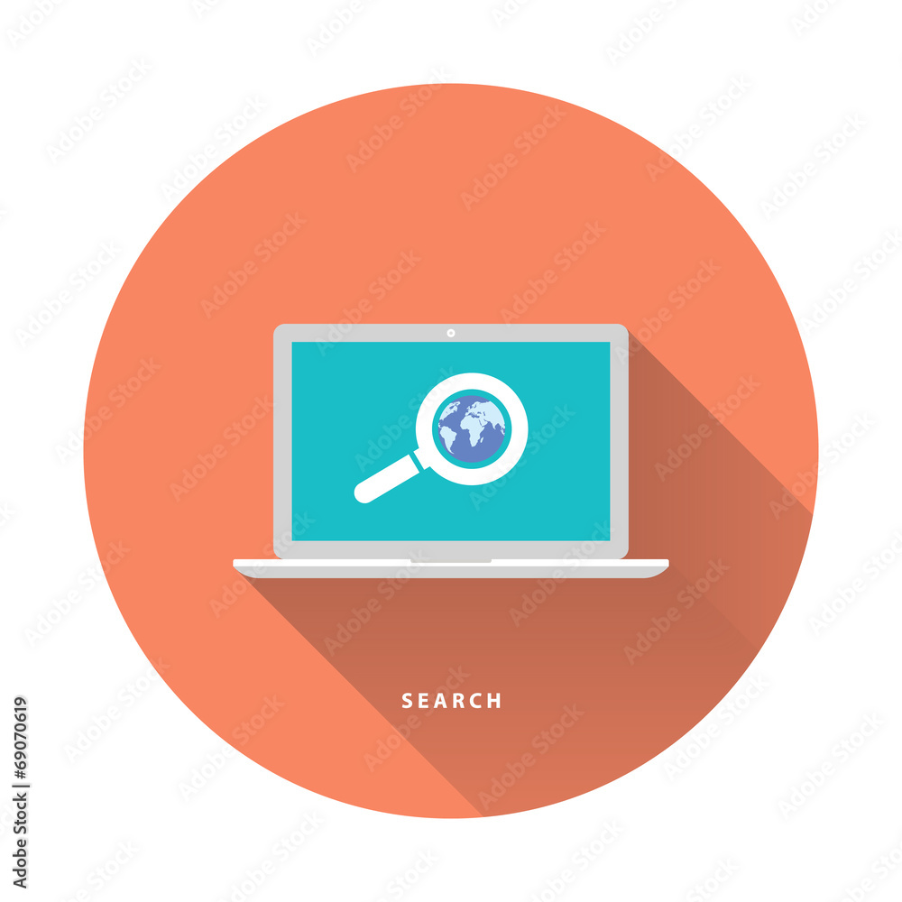 Search web icon flat design, vector image. Search web icon flat design, vector image.