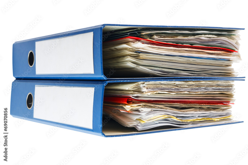 Stack of folders isolated on white background Stack of folders isolated on white background
