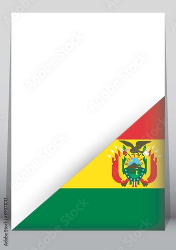 Illustration of an binder or holder with the flag of Bolivia