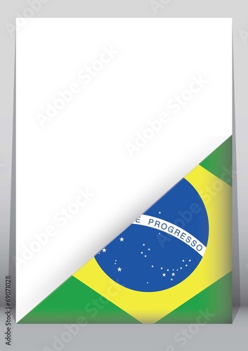 Illustration of an binder or holder with the flag of Brazil