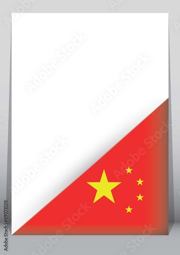 Illustration of an binder or holder with the flag of China