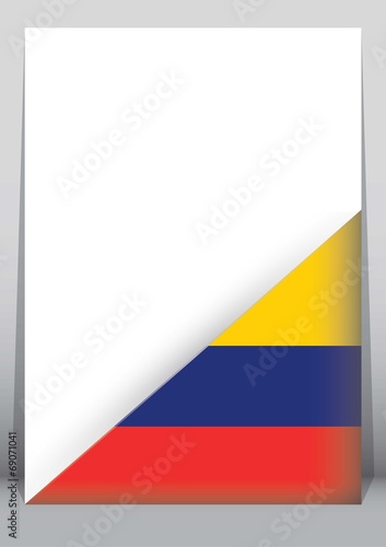 Illustration of an binder or holder with the flag of Colombia
