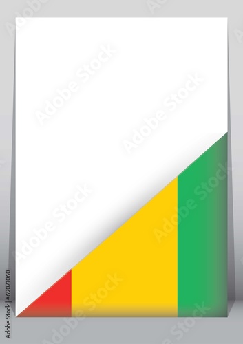 Illustration of an binder or holder with the flag of Guinea
