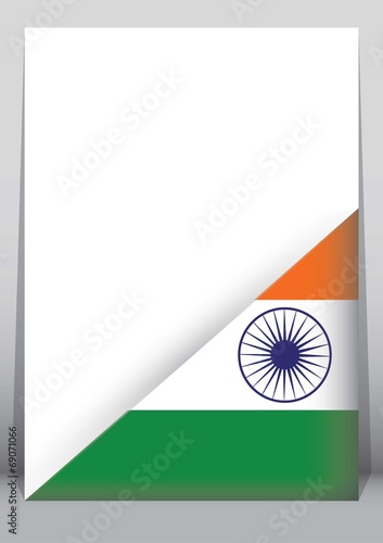Illustration of an binder or holder with the flag of India