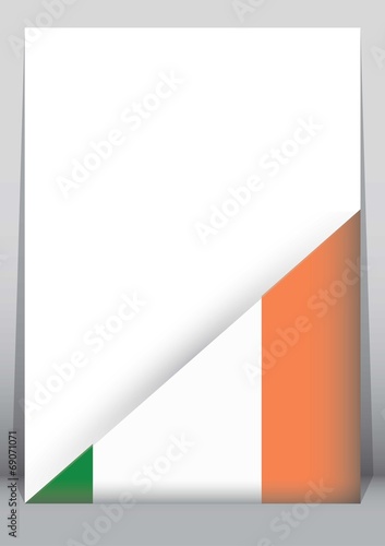Illustration of an binder or holder with the flag of Ireland