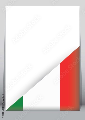 Illustration of an binder or holder with the flag of Italy