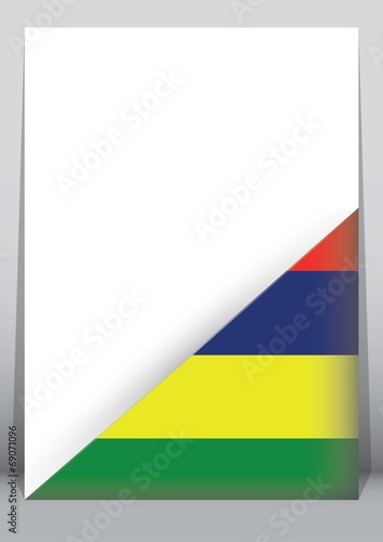 Illustration of an binder or holder with the flag of Mauritius