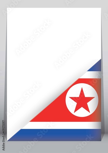 Illustration of an binder or holder with the flag of North Korea