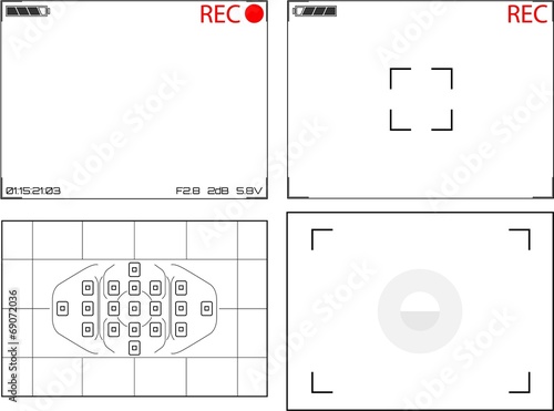 Illustration of Video Camera Viewfinder Displays