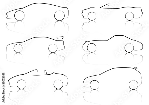 Illustration of Outlines of Cars