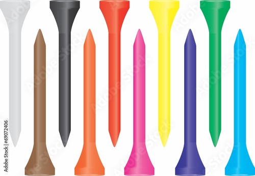 Illustration of Golf tees