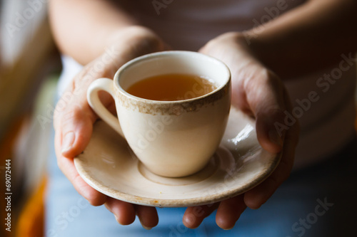 Woman drinking tea