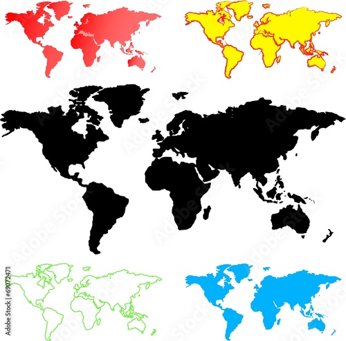 Illustration of World maps