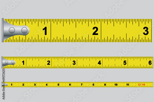 Illustrated Tape measure in inches