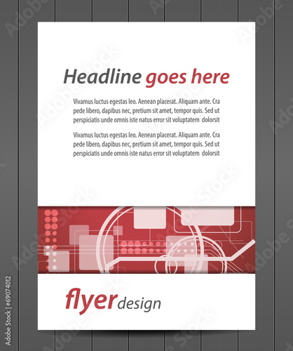 Flyer or cover design with technological pattern