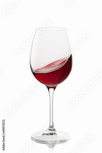 glass of wine on white background