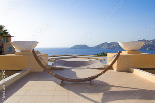 hammock with beautiful sea view in hotel