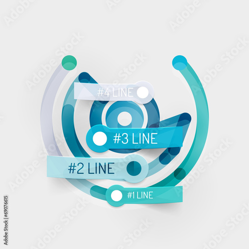 Embossed minimal style line diagram and stickers