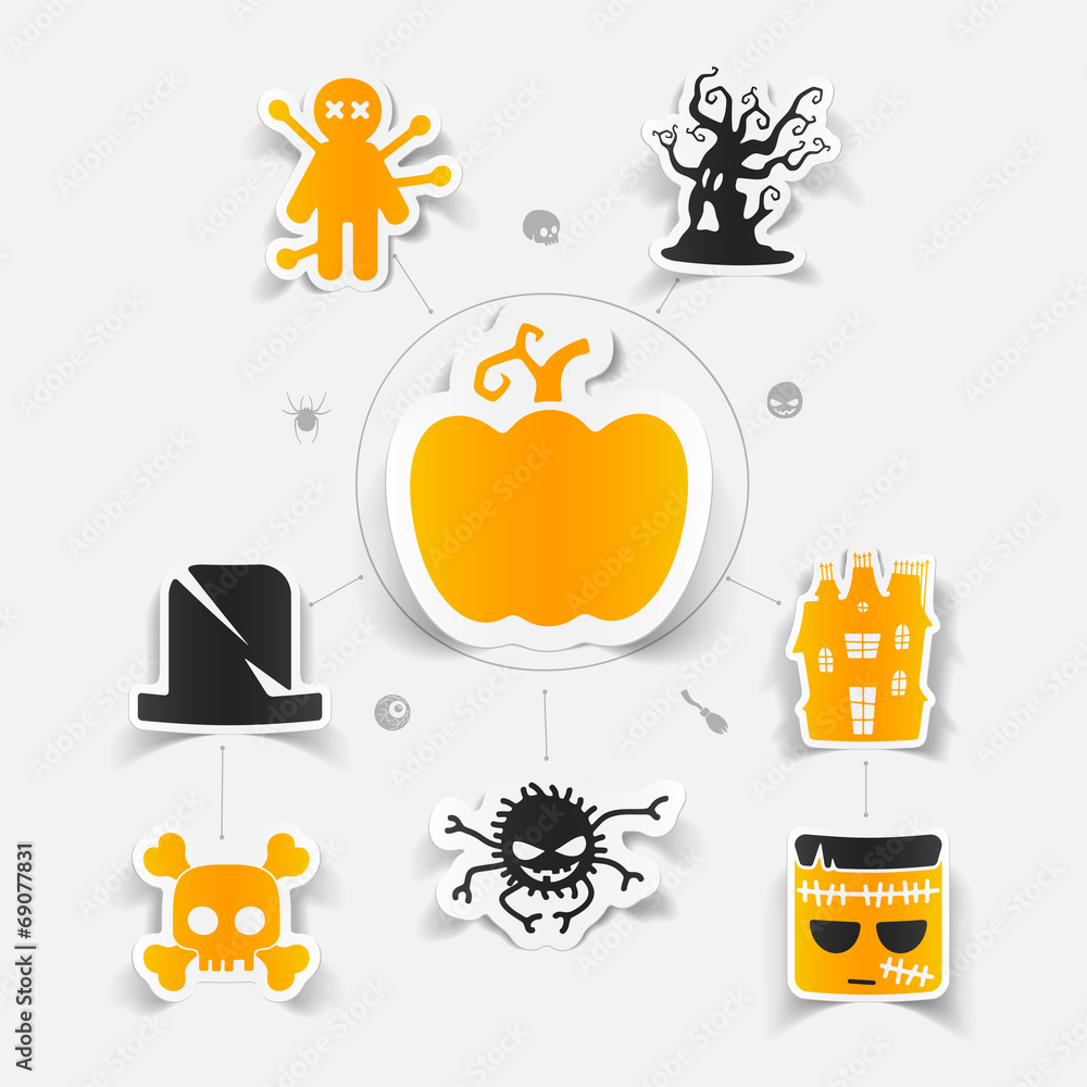 Halloween sticker concept Halloween sticker concept