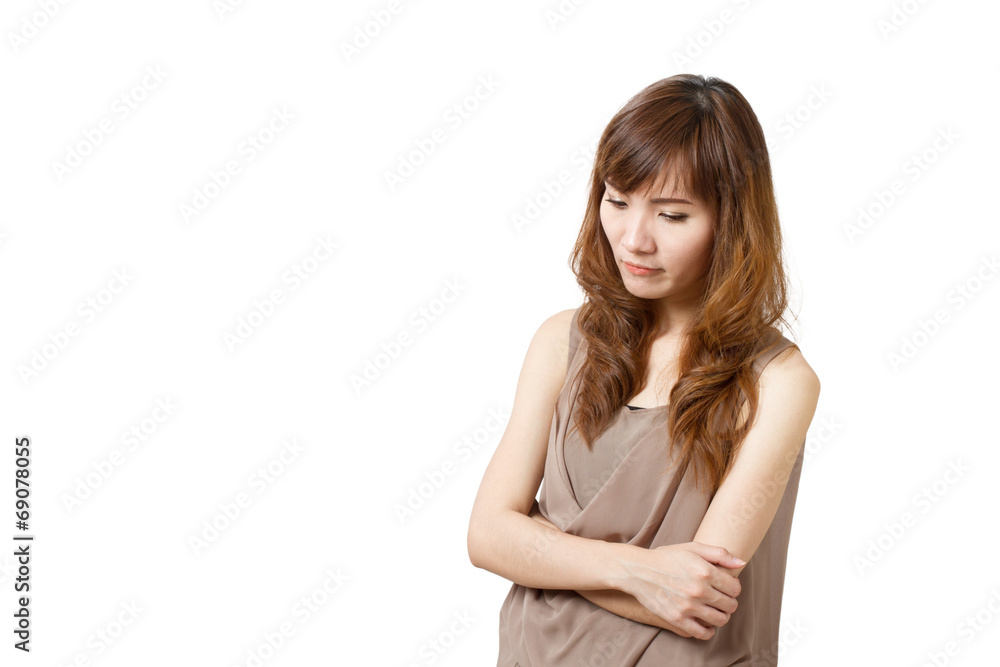 female showing face expression with stress, anger, irritation, f female showing face expression with stress, anger, irritation, f