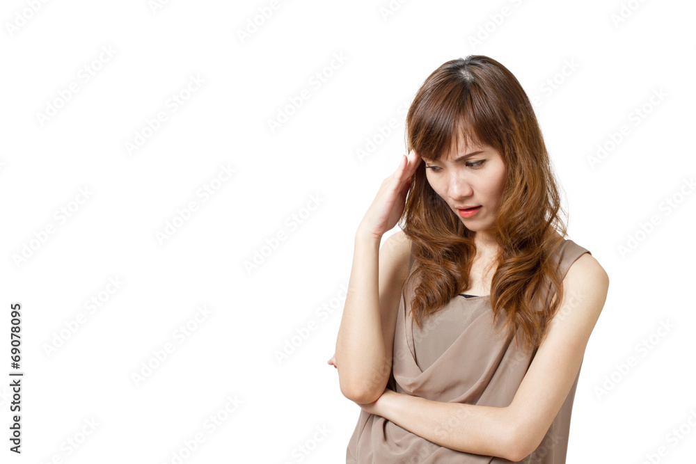 female showing face expression with stress, anger, irritation, f female showing face expression with stress, anger, irritation, f