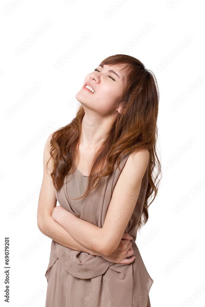 sick woman patient with stomach ache, belly pain, sickness sick woman patient with stomach ache, belly pain, sickness