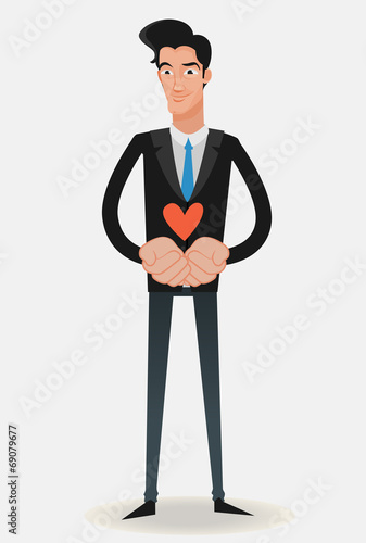 man illustration & love