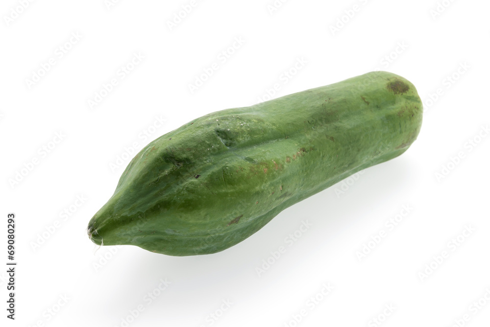 Green papaya isolated on white Green papaya isolated on white