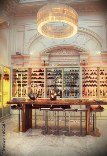 wine bar in luxury restaurant