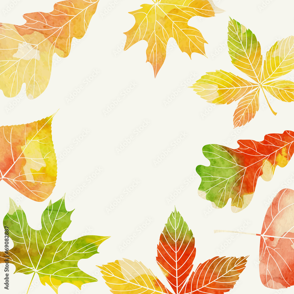Fototapeta premium Autumn Background With Leaves